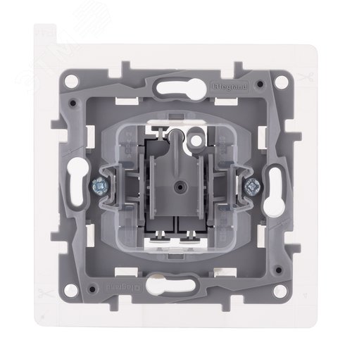 Выключатель 1-клавишный проходной 10А IP44 безвинтовое крепление белый ETIKA - фото 2