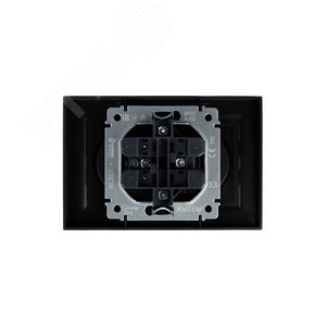 BRITE Розетка 2-местная без заземления с защитными шторками 10А в сборе РСш12-2-БрГ графит IEK - фото 4