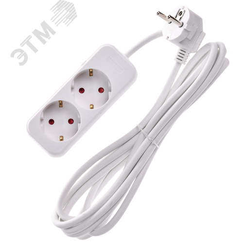 Удлинитель UMA У02 2 места 2P+PE 3м 3х1мм2 10А белый - фото 3