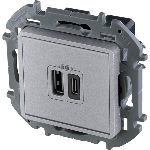 Зарядное устройство USB А+С 3000мА 5Валюминий INSPIRIA - фото 2