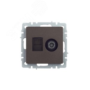 BRITE Розетка двойная TV+RJ45 кат.5E РТВ/РК12-БрТБ темная бронза - фото 2