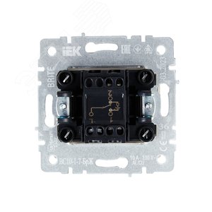 BRITE Выключатель одноклавишный проходной с индикацией 10А ВС10-1-7-БрЖ жемчуг IEK - фото 5