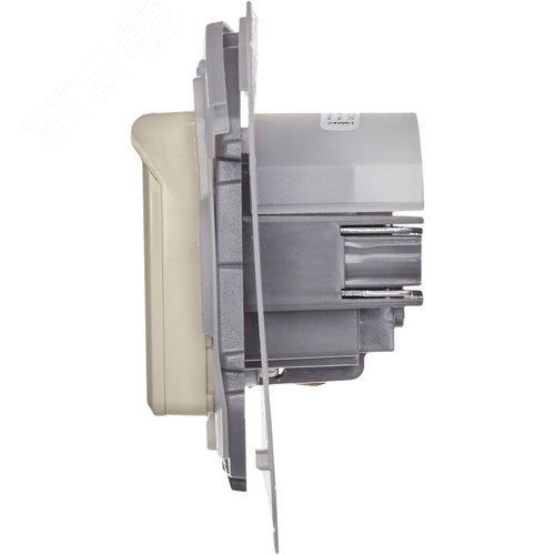 Розетка 1-местная с заземлением с защитными шторками и крышкой 16А IP44 слоновая кость INSPIRIA - фото 3