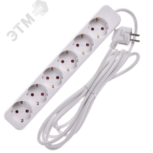 Удлинитель UMA У06 6 мест 2P+PE 3м 3х1мм2 10А белый - фото 3