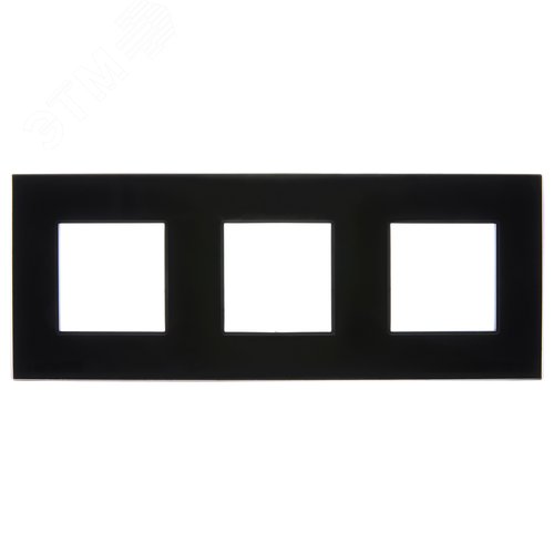 SKANDY Рамка 3-местная SK-F23Bl стекло черный IEK - фото 2