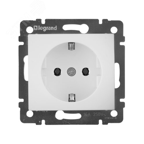 Розетка 1-местная с заземлением без защитных шторок 16А белый VALENA - фото 2