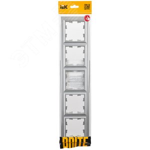 BRITE Рамка 5 постов РУ-5-БрА алюминий - фото 2