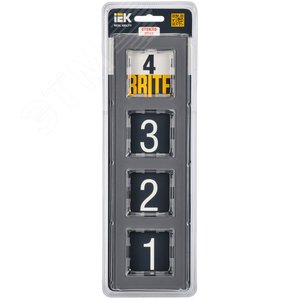 BRITE Рамка 4 поста РУ-4-2-БрСе стекло сер. - фото 2