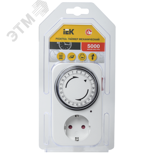 РТМ-2 Розетка-таймер мех инд 15мин 24ч 96on/off 16А IP20 - фото 3