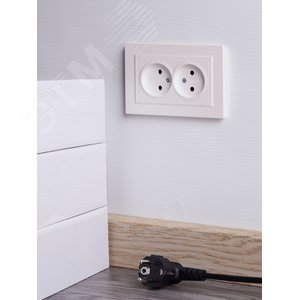 BRITE Розетка 2-местная без заземления без защитных шторок 10А в сборе РС12-2-БрЖ жемчуг IEK - фото 6