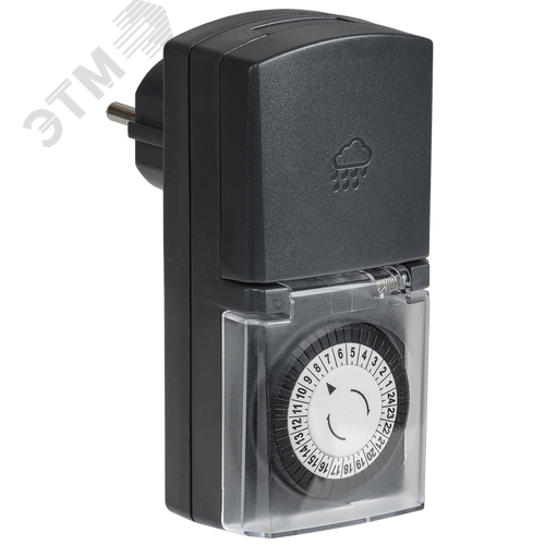 Изображение товара РТМ-4 Розетка-таймер механ. 30мин 24ч 48on/off 16А IP44 (шт)