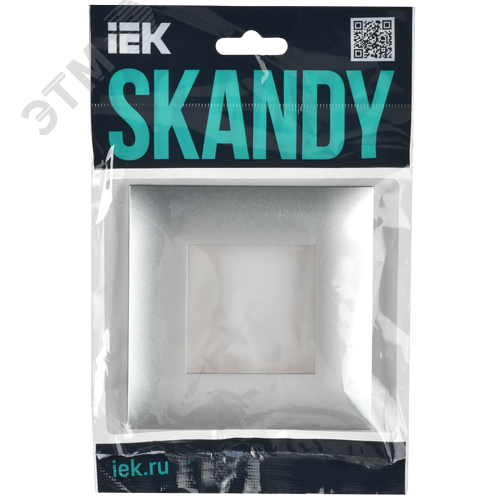 SKANDY Рамка 1-местная SK-F01S серебряный IEK - фото 2