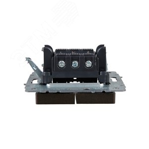 BRITE Выключатель двухклавишный проходной 10А ВС10-2-6-БрТБ темная бронза - фото 4