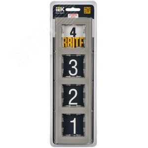 BRITE Рамка 4 поста РУ-4-2-БрД стекло дым. - фото 2