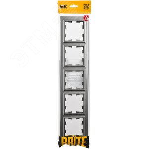 BRITE Рамка 5 постов РУ-5-БрС сталь - фото 2