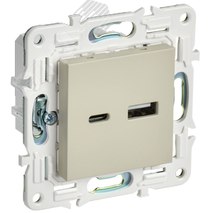 SKANDY Розетка USB A+C 3,1А SK-R14B бежевый IEK - фото 1