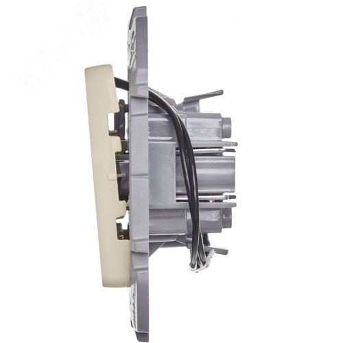 Выключатель 1-клавишный с подсветкой/индикацией 10АХ безвинтовое крепление слоновая кость INSPIRIA - фото 2