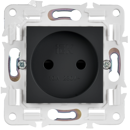 SKANDY Розетка без заземления с защитными шторками 10А SK-R01G графит IEK - фото 2