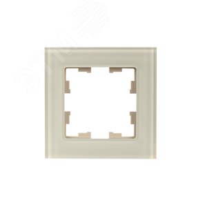 BRITE Рамка 1 пост РУ-1-2-БрВа стекло ванильный - фото 2