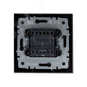 BRITE Выключатель двухклавишный 10А в сборе ВСР10-2-0-БрС сталь IEK - фото 5