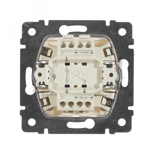Выключатель 1-клавишный проходной схема 6 10А безвинтовое крепление белый VALENA - фото 2