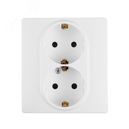 ETIKA Розетка 2X2К+З авт штБЕЛ - фото 2