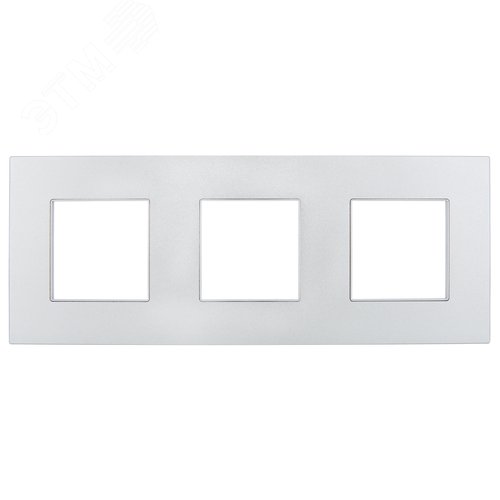 SKANDY Рамка 3-местная SK-F33S металл серебряный IEK - фото 2