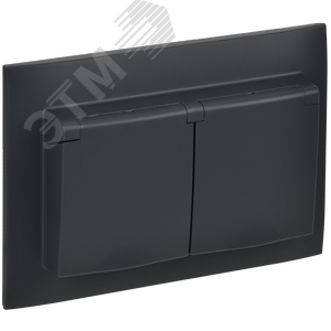 SKANDY Розетка 2-местная и крышкой 16А в сборе IP44 SK-R12G графит IEK - фото 1