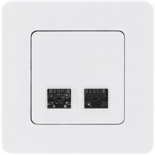 Розетка компьютерная двойная RJ45 категория 6 UTP белый INSPIRIA - фото 2