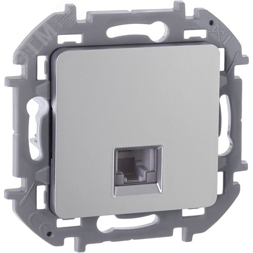 Розетка телефонная RJ11 алюминий INSPIRIA - фото 1