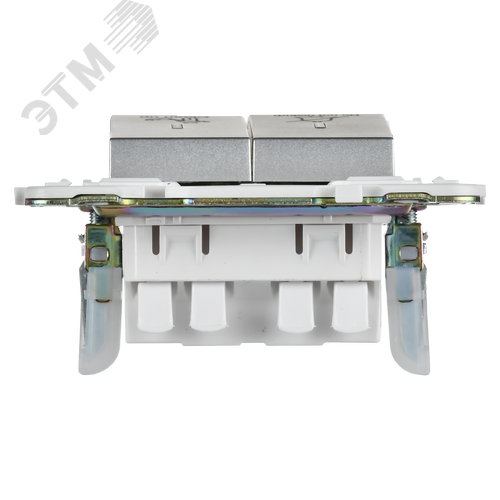 SKANDY Выключатель 2-клавишный с индикацией для отелей 10А SK-V16S серебряный IEK - фото 3