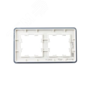 BRITE Рамка 2 поста РУ-2-2-Бр стекло белый RE IEK - фото 3