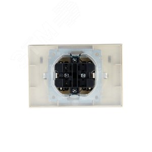 BRITE Розетка двойная с заземлением с защитными шторками и крышкой 16А в сборе IP44 РСбш12-3-44-БрКр бежевый - фото 5