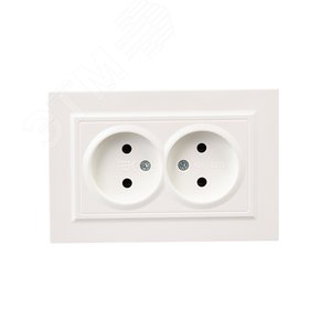 BRITE Розетка 2-местная без заземления без защитных шторок 10А в сборе РС12-2-БрЖ жемчуг IEK - фото 2