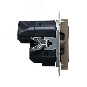 BRITE Розетка с заземлением с защитными шторками 16А с USB A+A 2,1А РЮш10-1-БрШ шампань - фото 3