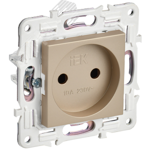 SKANDY Розетка без заземления без защитных шторок 10А SK-R02Sa песочный IEK - фото 1