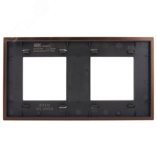 SKANDY Рамка 2-местная SK-F32Br металл шоколад IEK - фото 2