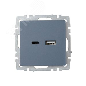 BRITE Розетка USB A+C 18Вт РЮ11-1-БрМ маренго - фото 2