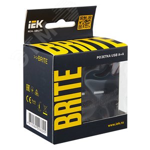 BRITE Розетка USB A+A 3.1А РЮ10-1-БрЧ черный - фото 7