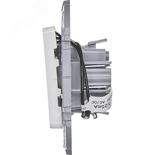 Выключатель 2-клавишный с подсветкой/индикацией 10АХ безвинтовое крепление белый INSPIRIA - фото 2