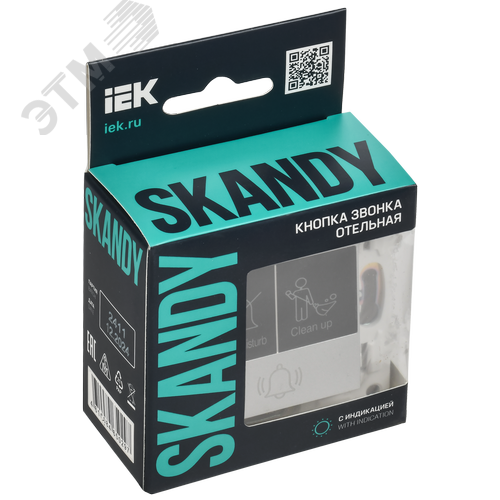 SKANDY Кнопка звонка с индикацией для отелей 10А SK-V17S серебряный IEK - фото 2