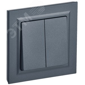 Изображение товара BRITE Выключатель двухклавишный 10А в сборе ВСР10-2-0-БрМ маренго IEK (шт)