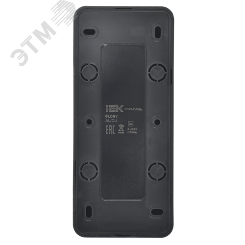 GLORY Розетка 3-местная для открытой установки без заземления без защитных шторок 10А РС23-2-ХЧм черный матовый IEK - фото 2