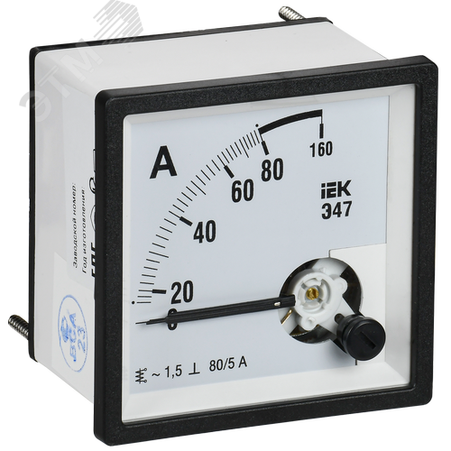 Изображение товара Амперметр Э47 80/5А класс точности 1,5 72х72 мм (шт)