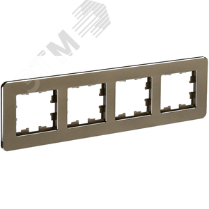 BRITE Рамка 4 поста РУ-4-1-Бр металл латунь RE IEK - фото 1