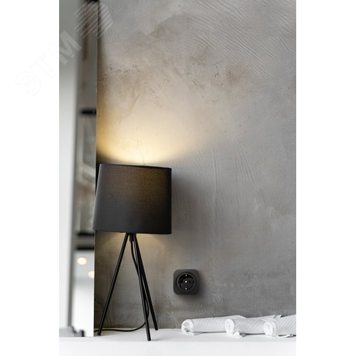 Розетка 1-местная для открытой установки с заземлением без защитных шторок 16А черный матовый QUTEO - фото 2