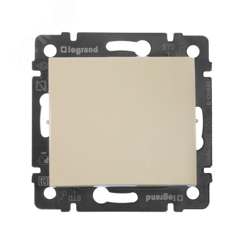 Выключатель 1-клавишный 10А безвинтовое крепление слоновая кость VALENA - фото 4