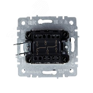 BRITE Выключатель двухклавишный проходной 10А ВС10-2-6-БрТБ темная бронза - фото 5