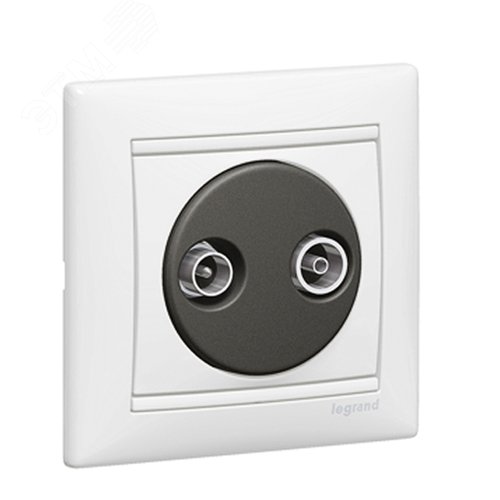 VALENA Розетка телевизионная TV-FM звезда в рамку белая - фото 2