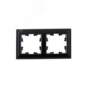BRITE Рамка 2 поста РУ-2-Бр хром/черный IEK - фото 2